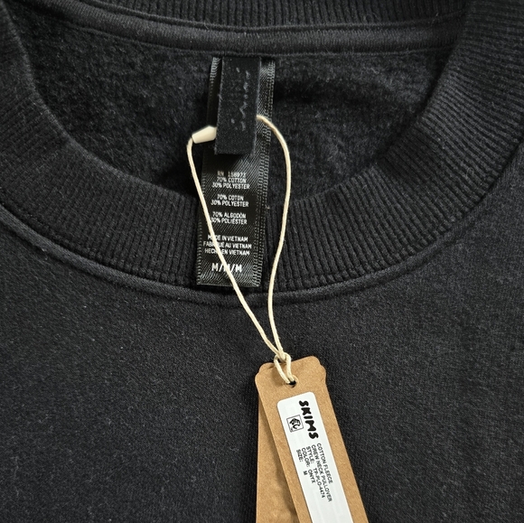 SKIMS▪️Cotton Fleece Classic Crewneck Pullover in Onyx - Picture 6 of 6